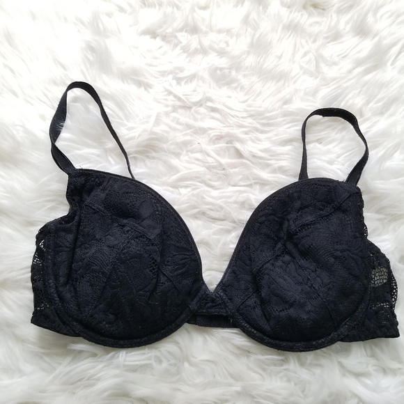 Vintage Victorias Secret 0698 Black Lace Bra 36C - Picture 1 of 8